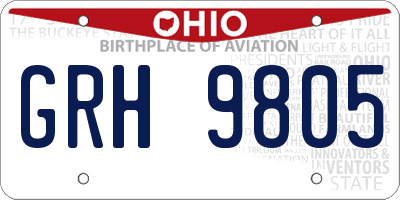 OH license plate GRH9805