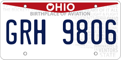 OH license plate GRH9806