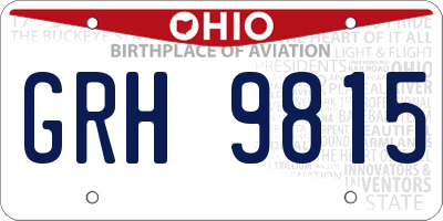 OH license plate GRH9815
