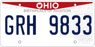 OH license plate GRH9833