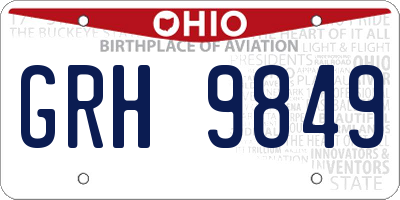 OH license plate GRH9849