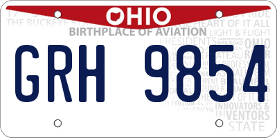 OH license plate GRH9854
