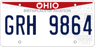 OH license plate GRH9864
