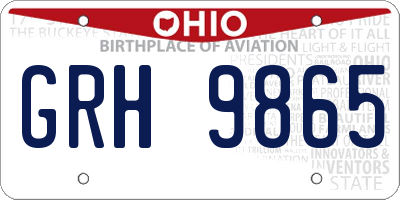 OH license plate GRH9865