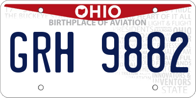OH license plate GRH9882