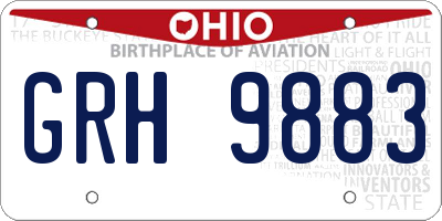 OH license plate GRH9883
