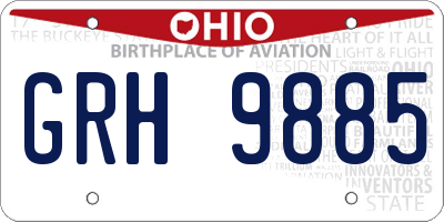 OH license plate GRH9885