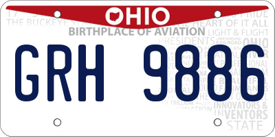 OH license plate GRH9886