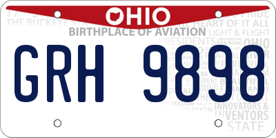 OH license plate GRH9898