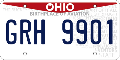 OH license plate GRH9901