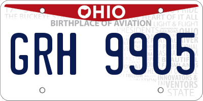 OH license plate GRH9905