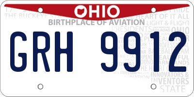 OH license plate GRH9912