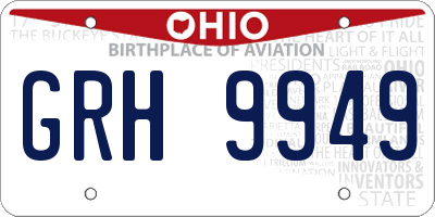 OH license plate GRH9949