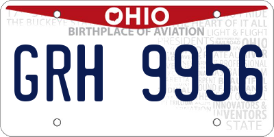 OH license plate GRH9956
