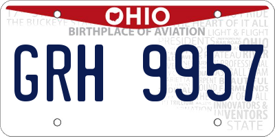 OH license plate GRH9957