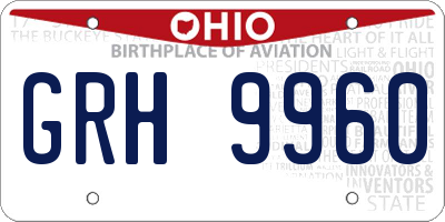 OH license plate GRH9960