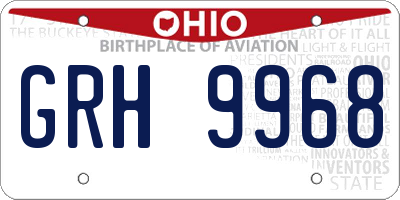 OH license plate GRH9968