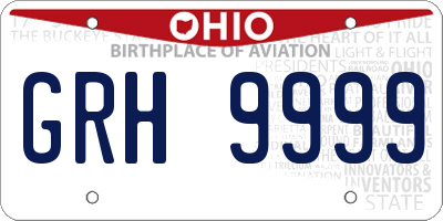 OH license plate GRH9999