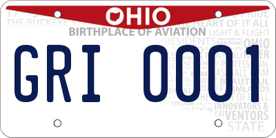OH license plate GRI0001