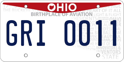 OH license plate GRI0011