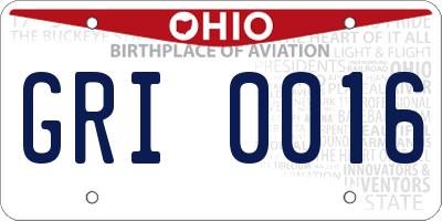 OH license plate GRI0016