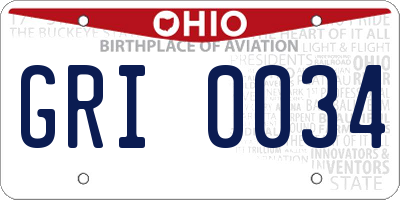 OH license plate GRI0034