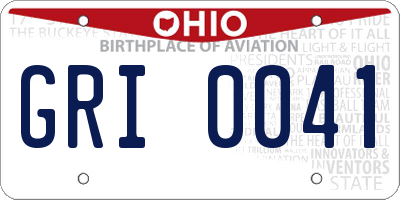 OH license plate GRI0041