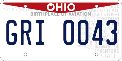 OH license plate GRI0043