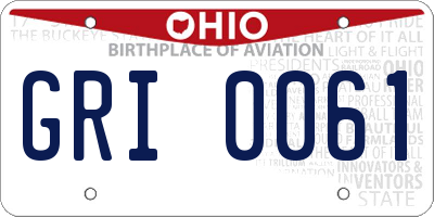 OH license plate GRI0061