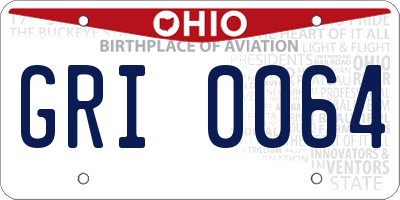OH license plate GRI0064