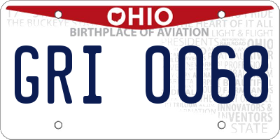 OH license plate GRI0068