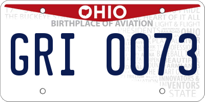 OH license plate GRI0073