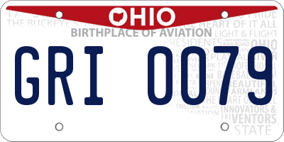 OH license plate GRI0079