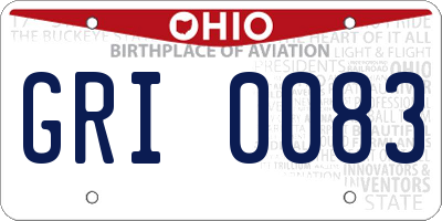 OH license plate GRI0083