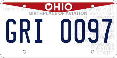 OH license plate GRI0097