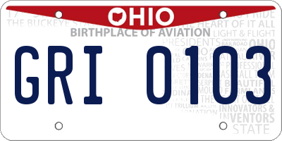 OH license plate GRI0103