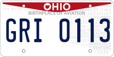 OH license plate GRI0113