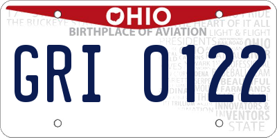 OH license plate GRI0122