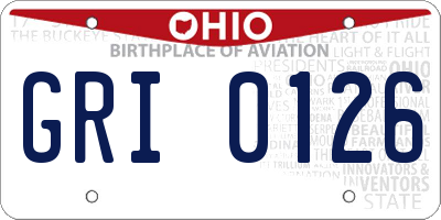 OH license plate GRI0126