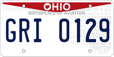 OH license plate GRI0129