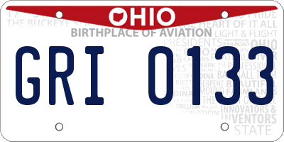 OH license plate GRI0133