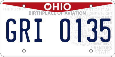 OH license plate GRI0135