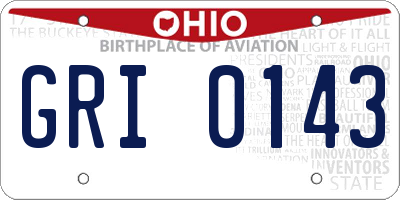 OH license plate GRI0143