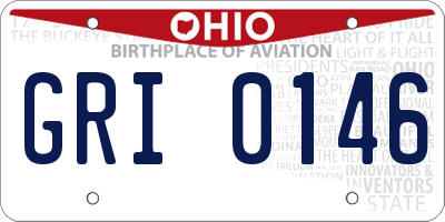OH license plate GRI0146