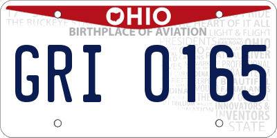 OH license plate GRI0165