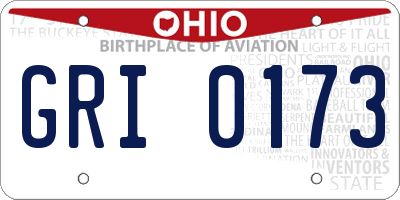 OH license plate GRI0173