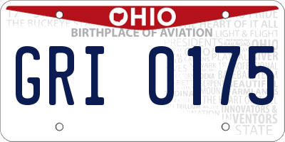 OH license plate GRI0175