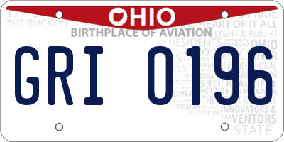 OH license plate GRI0196