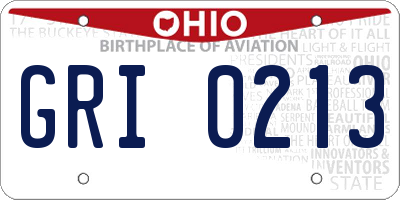 OH license plate GRI0213
