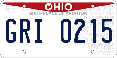 OH license plate GRI0215
